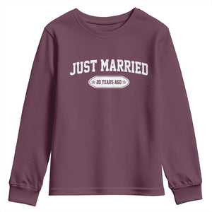Just Married 20 Years Ago Youth Sweatshirt 20th Wedding Anniversary Matching TS10 Maroon Print Your Wear