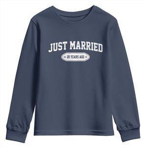 Just Married 20 Years Ago Youth Sweatshirt 20th Wedding Anniversary Matching TS10 Navy Print Your Wear