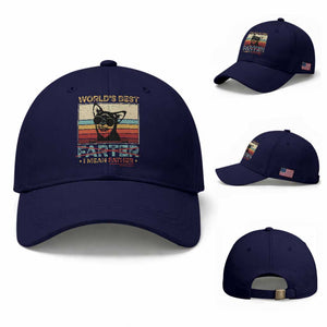 Funny Dad Dog Baseball Cap Fathers Day World's Best Farter I Mean Father TS10 Baseball Cap Universal Fit Dark Blue Print Your Wear