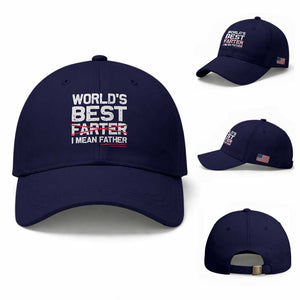 Retro World's Best Farter I Mean Father Baseball Cap Funny Best Dad TS10 Baseball Cap Universal Fit Dark Blue Print Your Wear