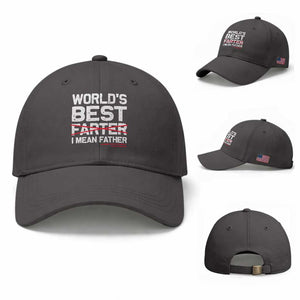 Retro World's Best Farter I Mean Father Baseball Cap Funny Best Dad TS10 Baseball Cap Universal Fit Dark Gray Print Your Wear