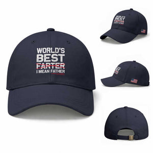 Retro World's Best Farter I Mean Father Baseball Cap Funny Best Dad TS10 Baseball Cap Universal Fit Navy Print Your Wear