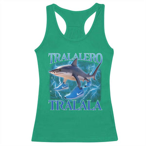 Tralalero Tralala Shark Racerback Tank Top Funny Internet Brainrot Memes Gen Alpha TS10 Irish Green Print Your Wear
