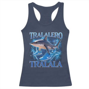 Tralalero Tralala Shark Racerback Tank Top Funny Internet Brainrot Memes Gen Alpha TS10 Navy Print Your Wear
