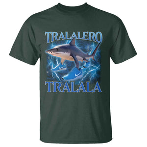 Tralalero Tralala Shark T Shirt Funny Internet Brainrot Memes Gen Alpha TS10 Dark Forest Green Print Your Wear