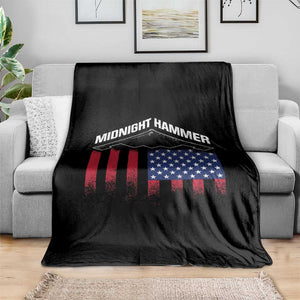 Operation Midnight Hammer Throw Blanket Tactical Warfare Jets Bombers Military American Flag TS10 Print Your Wear