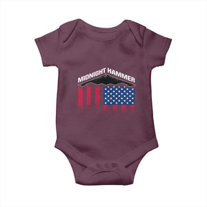 Operation Midnight Hammer Baby Onesie Tactical Warfare Jets Bombers Military American Flag TS10 Maroon Print Your Wear