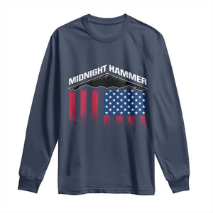 Operation Midnight Hammer Long Sleeve Shirt Tactical Warfare Jets Bombers Military American Flag TS10 Navy Print Your Wear