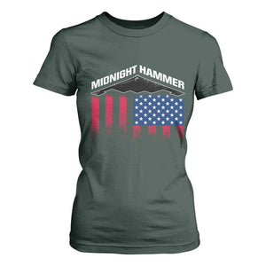 Operation Midnight Hammer T Shirt For Women Tactical Warfare Jets Bombers Military American Flag TS10 Dark Forest Green Print Your Wear