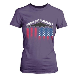 Operation Midnight Hammer T Shirt For Women Tactical Warfare Jets Bombers Military American Flag TS10 Purple Print Your Wear