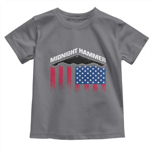 Operation Midnight Hammer Toddler T Shirt Tactical Warfare Jets Bombers Military American Flag TS10 Charcoal Print Your Wear