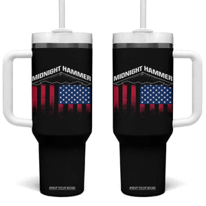 Operation Midnight Hammer Tumbler With Handle Tactical Warfare Jets Bombers Military American Flag TS10 One Size: 40 oz Black Print Your Wear