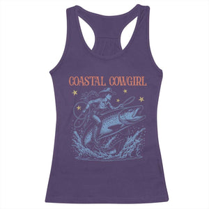 Coastal Cowgirl Racerback Tank Top Funny Western Country Rodeo Cowgirl Fishing TS10 Purple Print Your Wear