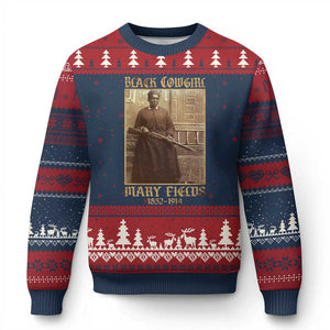 Mary Fields Black Cowgirl Ugly Christmas Sweater Vintage African American Western Black History TS10 Navy Red Print Your Wear