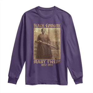 Mary Fields Black Cowgirl Long Sleeve Shirt Vintage African American Western Black History TS10 Purple Print Your Wear