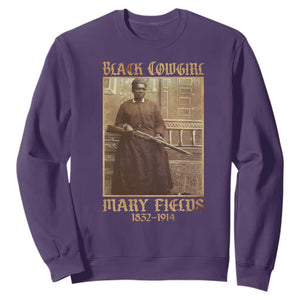 Mary Fields Black Cowgirl Sweatshirt Vintage African American Western Black History TS10 Purple Print Your Wear