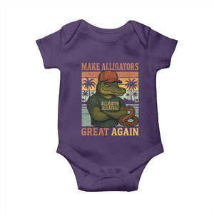 Retro Alligator Alcatraz Baby Onesie Funny Florida Everglades Dark Humor TS10 Purple Print Your Wear