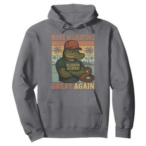 Retro Alligator Alcatraz Hoodie Funny Florida Everglades Dark Humor TS10 Charcoal Print Your Wear