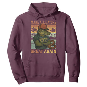 Retro Alligator Alcatraz Hoodie Funny Florida Everglades Dark Humor TS10 Maroon Print Your Wear