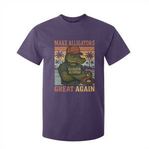Retro Alligator Alcatraz T Shirt For Kid Funny Florida Everglades Dark Humor TS10 Purple Print Your Wear