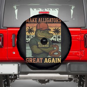 Retro Alligator Alcatraz Spare Tire Cover Funny Florida Everglades Dark Humor TS10 Black Print Your Wear