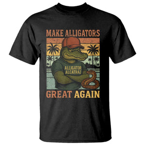 Retro Alligator Alcatraz T Shirt Funny Florida Everglades Dark Humor TS10 Black Print Your Wear