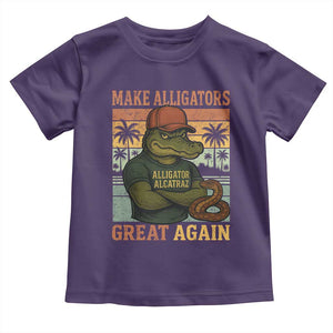 Retro Alligator Alcatraz Toddler T Shirt Funny Florida Everglades Dark Humor TS10 Purple Print Your Wear