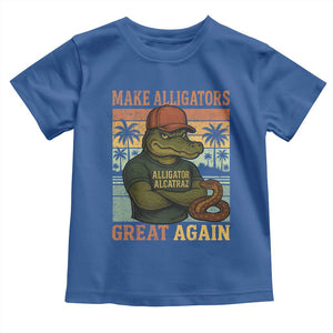 Retro Alligator Alcatraz Toddler T Shirt Funny Florida Everglades Dark Humor TS10 Royal Blue Print Your Wear