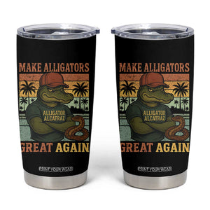 Retro Alligator Alcatraz Tumbler Cup Funny Florida Everglades Dark Humor TS10 Black Print Your Wear