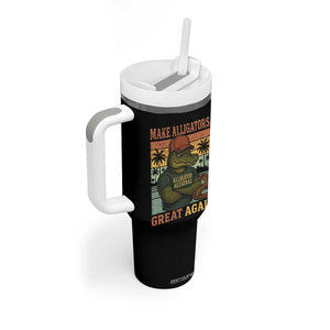Retro Alligator Alcatraz Tumbler With Handle Funny Florida Everglades Dark Humor TS10 Print Your Wear