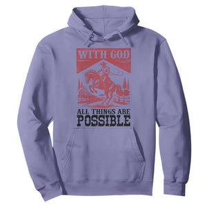 Christian Cowboy Hoodie Vintage Christian All Things Are Possible Encouraging Bible Verse TS10 Violet Print Your Wear