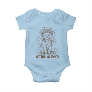 Cowgirl Bride Cat Baby Onesie Vintage Cow Cat Rodeo Bachelorette TS10 Light Blue Print Your Wear