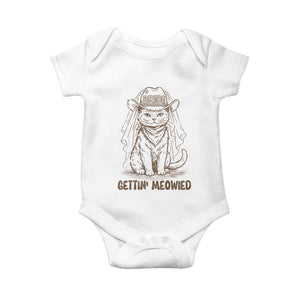 Cowgirl Bride Cat Baby Onesie Vintage Cow Cat Rodeo Bachelorette TS10 White Print Your Wear