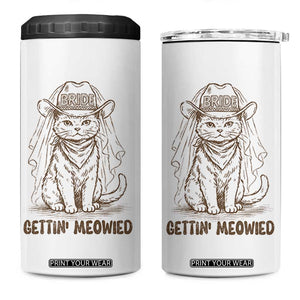 Cowgirl Bride Cat 4 in 1 Can Cooler Tumbler Vintage Cow Cat Rodeo Bachelorette TS10 One Size: 16 oz White Print Your Wear