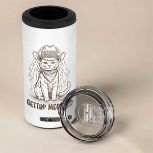 Cowgirl Bride Cat 4 in 1 Can Cooler Tumbler Vintage Cow Cat Rodeo Bachelorette TS10 Print Your Wear