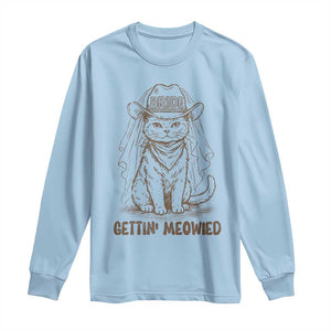 Cowgirl Bride Cat Long Sleeve Shirt Vintage Cow Cat Rodeo Bachelorette TS10 Light Blue Print Your Wear