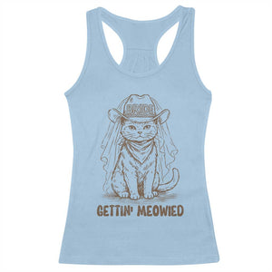 Cowgirl Bride Cat Racerback Tank Top Vintage Cow Cat Rodeo Bachelorette TS10 Light Blue Print Your Wear