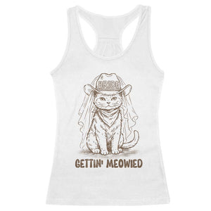 Cowgirl Bride Cat Racerback Tank Top Vintage Cow Cat Rodeo Bachelorette TS10 White Print Your Wear
