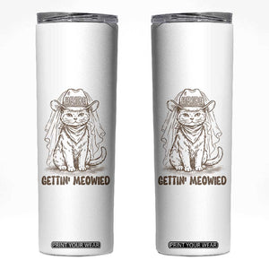Cowgirl Bride Cat Skinny Tumbler Vintage Cow Cat Rodeo Bachelorette TS10 White Print Your Wear