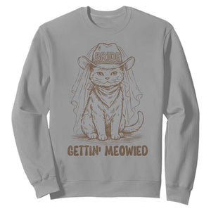 Cowgirl Bride Cat Sweatshirt Vintage Cow Cat Rodeo Bachelorette TS10 Sport Gray Print Your Wear