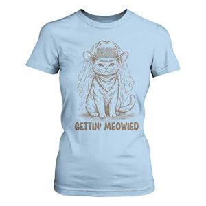 Cowgirl Bride Cat T Shirt For Women Vintage Cow Cat Rodeo Bachelorette TS10 Light Blue Print Your Wear
