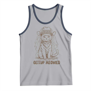 Cowgirl Bride Cat Tank Top Vintage Cow Cat Rodeo Bachelorette TS10 Athletic Heather Navy Print Your Wear