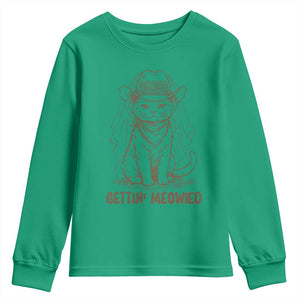 Cowgirl Bride Cat Youth Sweatshirt Vintage Cow Cat Rodeo Bachelorette TS10 Irish Green Print Your Wear