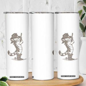 Vintage Cowboy Cat Skinny Tumbler Retro 90s Western Country Rodeo Kitten Cowgirl TS10 Print Your Wear