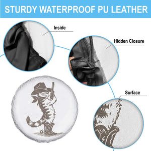 Vintage Cowboy Cat Spare Tire Cover Retro 90s Western Country Rodeo Kitten Cowgirl TS10 Print Your Wear