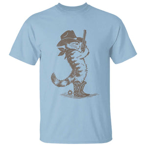 Vintage Cowboy Cat T Shirt Retro 90s Western Country Rodeo Kitten Cowgirl TS10 Light Blue Print Your Wear