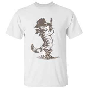 Vintage Cowboy Cat T Shirt Retro 90s Western Country Rodeo Kitten Cowgirl TS10 White Print Your Wear