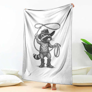 Vintage Raccoon Cowboy Throw Blanket Cowgirl Trash Panda Western Country Meme TS10 Print Your Wear