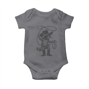 Vintage Raccoon Cowboy Baby Onesie Cowgirl Trash Panda Western Country Meme TS10 Charcoal Print Your Wear