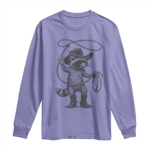 Vintage Raccoon Cowboy Long Sleeve Shirt Cowgirl Trash Panda Western Country Meme TS10 Violet Print Your Wear